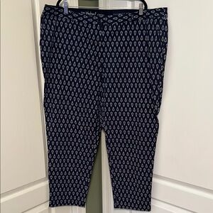 Talbots Navy Patterned Weekend Chino Pants 24W